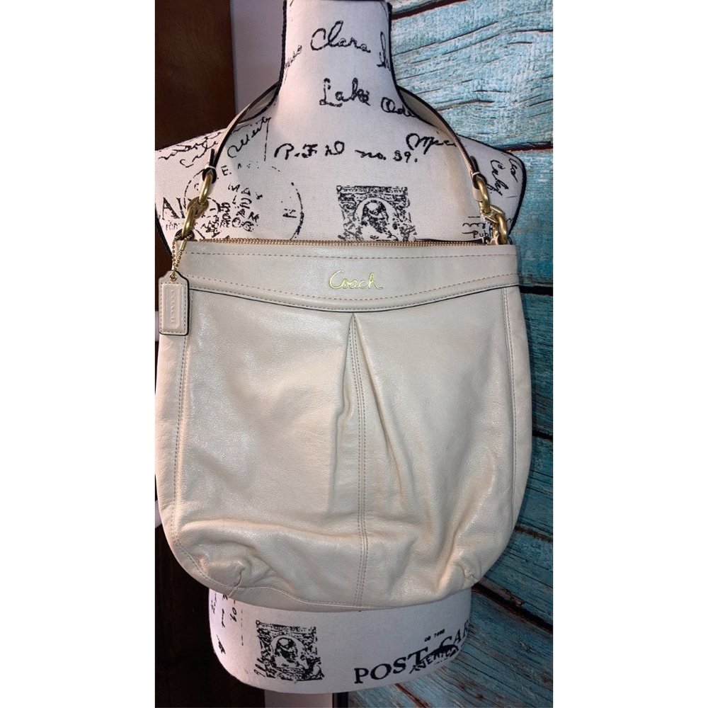 Cream Coach Hobo Shoulder Purse